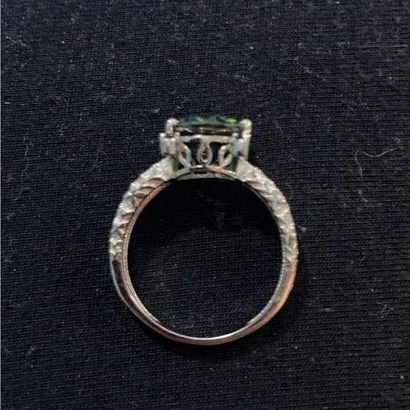 Beautiful 3.16CT Peacock Green Moissanite Diamond Filigree Ring. Size 9.5 M7 - Picture 6 of 6